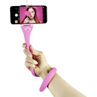👉 Selfiestick roze Monkeystick SELMONKEYP Pink Bluetooth, Incl. smartphonehouder 4260577940048