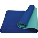 👉 Bicolor kunststof Schildkröt Fitness Yogamat 180 X 61 Cm Navy/mint 4000885600674