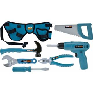 👉 Heuptas blauw kunststof Toi-toys Power Tools Gereedschap Met 7-delig 8719904380225