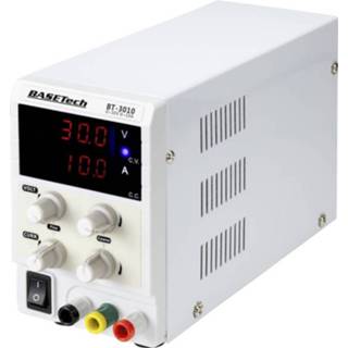 👉 Labvoeding Basetech BT-3010 Labvoeding, regelbaar 0 - 30 V/DC 10 A 300 W Steekaansluiting 4 mm Smal model Aantal uitgangen 1 x 4064161150161