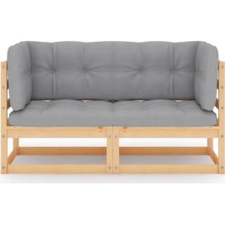 👉 Tuinbank grenenhout active 2-zits met kussens massief 8720286473979