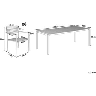 👉 Tuinset hout RVS Lichte Houtkleur RVS/hout 200 x 90 cm VIAREGGIO 4260580933693