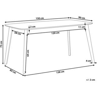 👉 Eettafel bruin Donkere Houtkleur donkerbruin 150 x 90 cm MADOX 4260580938476