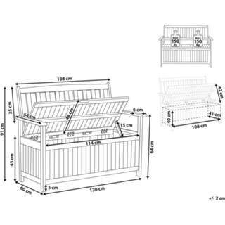 👉 Tuinbank bruin acaciahout Lichte Houtkleur met opbergruimte lichtbruin SOVANO 4251682266116