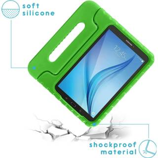 👉 Handvat groen siliconen unisex kinderen IMoshion Kidsproof Backcover met voor Samsung Galaxy Tab S2 9.7 - 8719295448252