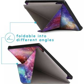 👉 Kunstleder space unisex paars IMoshion Design Origami Booktype voor de Kobo Libra H2O - 8719295514032