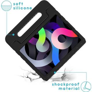 👉 Handvat siliconen zwart unisex kinderen IMoshion Kidsproof Backcover met voor de iPad Air (2020) - 8719295425574