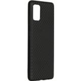 Zwart carbon TPU unicolor unisex Softcase Backcover voor de Samsung Galaxy A51 - 8719295389890