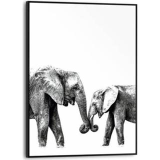 Zwart wit male Schilderij Olifanten zwart-wit 30x40cm 8714597576856