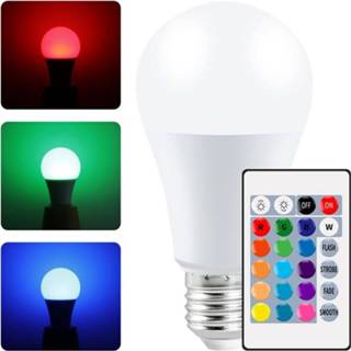 👉 Ledlamp wit RGB LED-Lamp met Afstandsbediening - 10W, E27 5712579999306