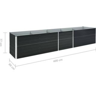 👉 Plantenbak antraciet gegalvaniseerd staal active 400x80x77 cm 8719883757056