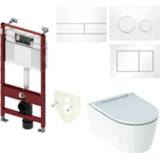 👉 Inbouwreservoir wit ovaal one TECE Profile Toiletset Geberit Rimless Diepspoel Turboflush met drukplaat 8719304895251