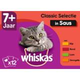 👉 Kattenvoer Whiskas 7+ Senior Maaltijdzakjes Classic 12x 100gr - Vlees 1,2 kg 8410136003219