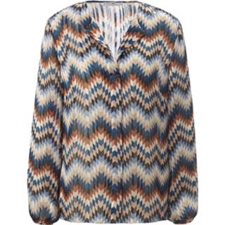 👉 Blauw Blouseshirt lange mouwen en zigzag-print Peter Hahn