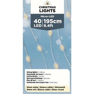 Binnen verlichting active wit Micro LED binnenverlichting op batterij warm 40 lampjes