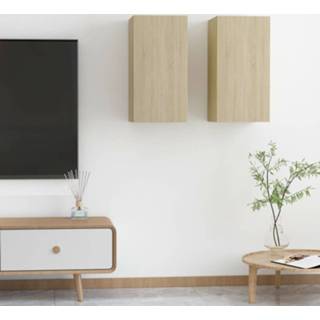 👉 Spaanplaat active Tv-meubelen 2 st 30,5x30x60 cm sonoma eikenkleurig 8720286351888