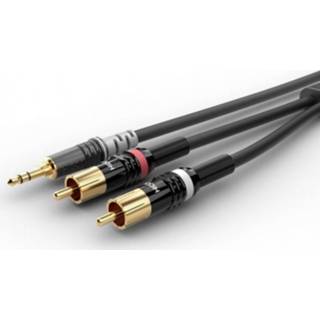 👉 Zwart Hicon HBP-3SC2-0030 Audio Aansluitkabel [1x Jackplug male 3.5 mm - 2x Cinch-stekker] 0.30 m 4049371813198