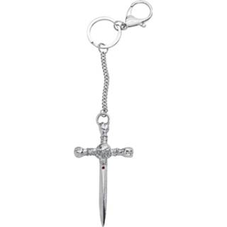 👉 Sleutelhanger zilverkleurig unisex hoofdmateriaa zink Skull Sword - 4064854269583