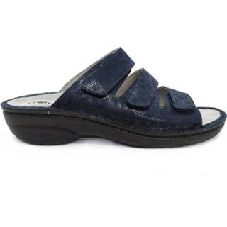 👉 Slippers leer blauw vrouwen Rohde