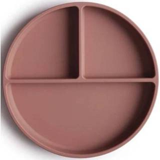 👉 Zuignap siliconen active Mushie vakjesbord met - cloudy mauve