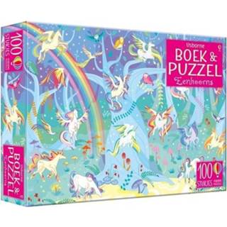 👉 Stickerboek active Uitgeverij usborne en puzzel 100st - eenhoorns 9781474974219