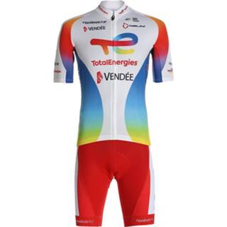 👉 Fietsshirt active mannen Team TotalEnergies TDF 2021 Set (fietsshirt + fietsbroek), voor heren, Fietskled 4260627181797