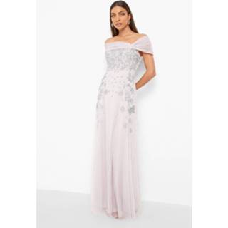👉 Met Hand Versierde Bruidsmeisjes Maxi Jurk Met Strik, Pale Lilac