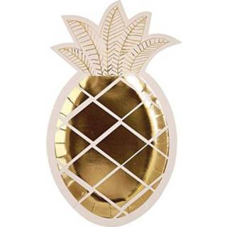 👉 Bord gouden active Meri bordjes ananassen (8st) 9781633259966