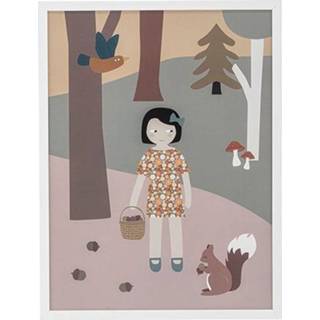 👉 Poster active meisjes Bloomingville met lijst - meisje in het bos 5711173253876