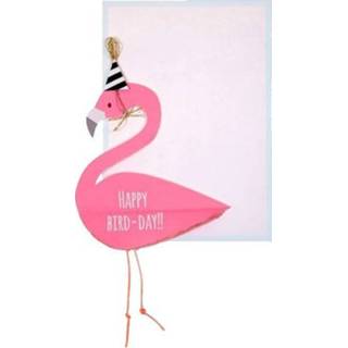 👉 Verjaardagskaart active Meri 3D flamingo 9781534002944