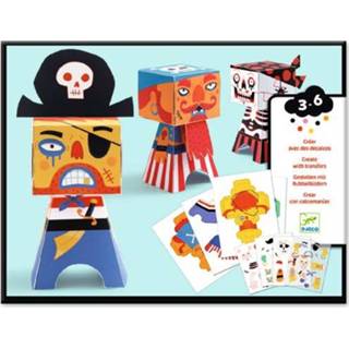 👉 Knutselpakket active Djeco 3d - wrijfplaatjes piraten 3070900090422