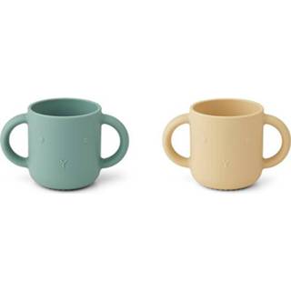 👉 Drinkbeker geel siliconen active Liewood drinkbekers gene - konijn peppermint wheat yellow mix 2st 5713370469814