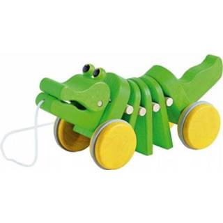 👉 Trekfiguur houten active Plan toys - dansende krokodil 8854740051059