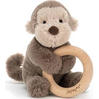 👉 Bijtring active Jellycat knuffelaap shooshu - 14 cm