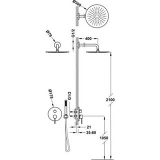 👉 Messing hendel bouw keramisch Study Exclusive mengkraan zwart rond Regendoucheset Inbouw Tres 30 cm Met Wandarm en Handdoucheset Staafhanddouche Rapid Box Brons 8429546542515