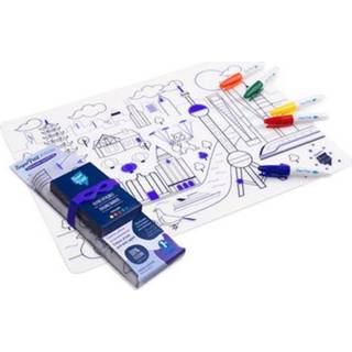 👉 Placemat siliconen active Superpetit met stiften - futuristische stad 3760264700616