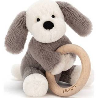 👉 Bijtring active Jellycat knuffelhond shooshu - 14 cm