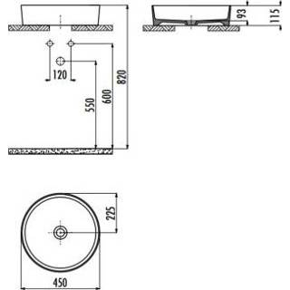 👉 Waskom keramiek Mat Wit loop rond Boss & Wessing Opbouw Wastafel 45 cm 8719304895299