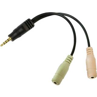 👉 Audio adapter zwart LogiLink Jackplug [1x male 3.5 mm - 2x female mm] 4052792028812