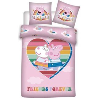👉 Dekbedovertrek microfibre roze Peppa Pig Friends Forever 5407007980796