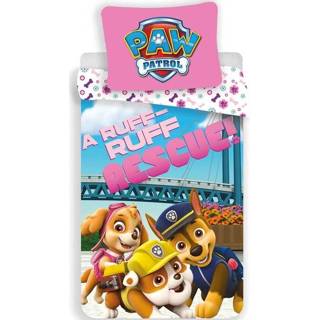 👉 Dekbedovertrek katoen roze Paw Patrol Ruff Rescu 5710756036288