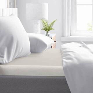 👉 Topper hoeslaken satijn-katoen ecru Primaviera Deluxe Katoen-Satijn Creme-160 x 220 cm 8720105610233