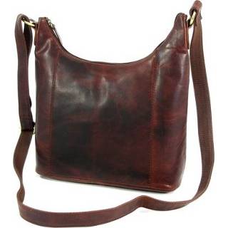 👉 Schoudertas cognac leer nappa rits vrouwen Damestas 8720039631397