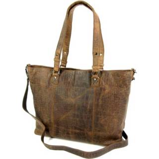 👉 Laptoptas bruin hunter leer rits laptop vak vrouwen Dames werktas schoudertas 8720039631083