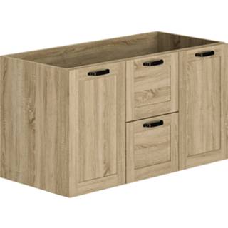 👉 Onderkastje eiken spaanplaat hangend cambridge Allibert onderkast 120cm met twee lades 3588560362600