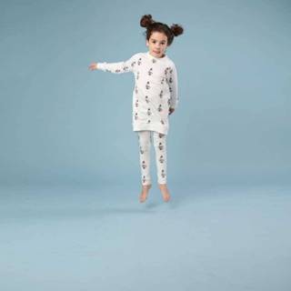 👉 Sweaterjurk biologisch katoen wit kinderen Snurk Kids Sweater Dress Dinosaurusprint-104 (4 jaar) 8719638751513