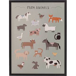 👉 Poster active Bloomingville met lijst - boerderijdieren 42 cm 5711173267507