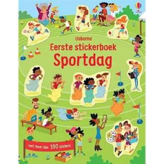 👉 Stickerboek active Uitgeverij usborne eerste sportdag 9781474983341