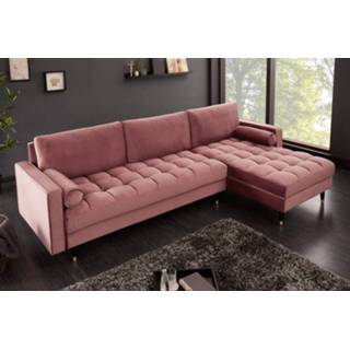 👉 Hoekbank oudroze fluweel Cozy Velvet II (Links + Rechts monteerbaar) 260cm - 40276