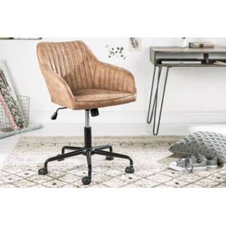 👉 Bureau stoel Bureaustoel Turin Taupe Vintage met armleuing - 39348